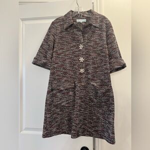 Tuckernuck Black and Red Tweed Midi Shift Dress